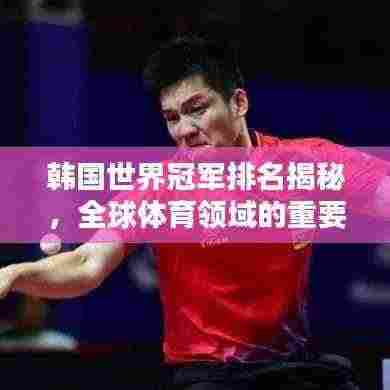 韩国世界冠军排名揭秘,全球体育领域的重要地位与影响力