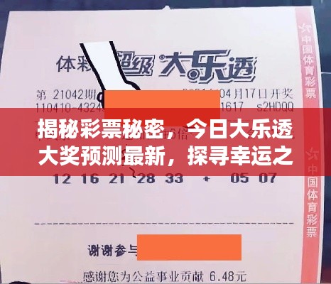 揭秘彩票秘密,今日大乐透大奖预测最新,探寻幸运之门开启之秘