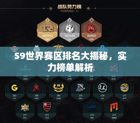S9世界赛区排名大揭秘,实力榜单解析