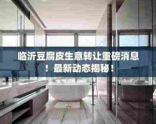 临沂豆腐皮生意转让重磅消息!最新动态揭秘!
