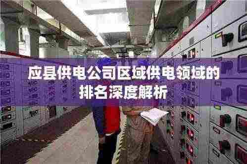 应县供电公司区域供电领域的排名深度解析