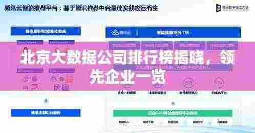 北京大数据公司排行榜揭晓,领先企业一览