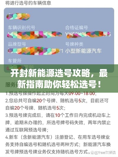 开封新能源选号攻略，最新指南助你轻松选号！