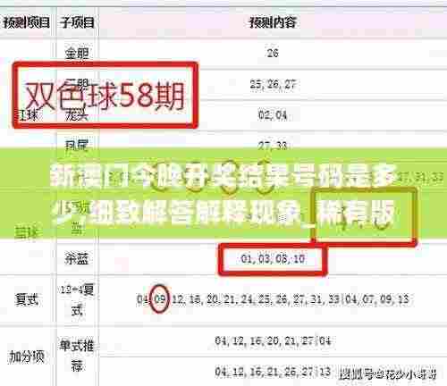 新澳门今晚开奖结果号码是多少,细致解答解释现象_稀有版60.96